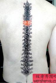 Super handsome spine bone tattoo on the back