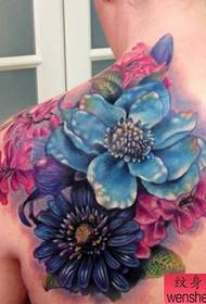 Tattoo show picture recommended a shoulder color flower tattoo pattern