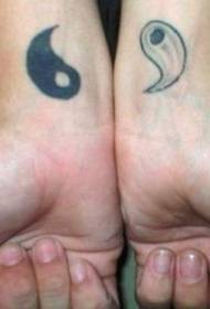 Wrist black and white yin and yang gossip tattoo pattern