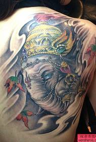 Recommend a colorful traditional elephant tattoo