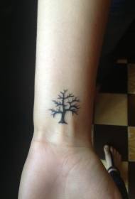 手腕小清新黑色树纹身图案