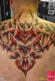 Classic stereo totem tattoo pattern for male back