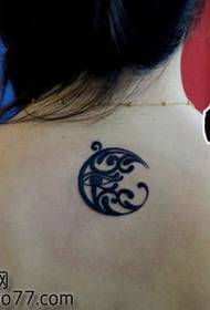 Beauty neck totem moon tattoo pattern