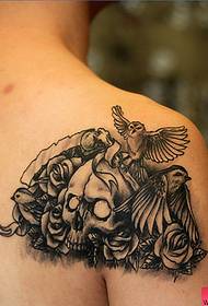 Tattoo show, recommend a back, rose, bird tattoo, tattoo