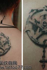 Schéinheet zréck fënnef-weisen Stär Hänkend Kette Tattoo Muster