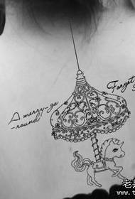 Tattoo show, share a woman's back carousel tattoo pattern