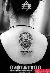 Tattoo show, recommend a back lion cartoon tattoo pattern