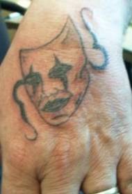 Hand simple and unobtrusive carnival mask tattoo