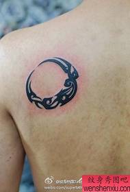 Small fresh back moon totem tattoo works
