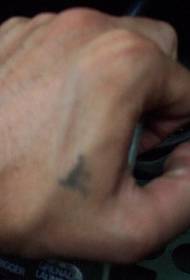Rankinis juodas minimalistinio kalėjimo simbolio tatuiruotės raštas