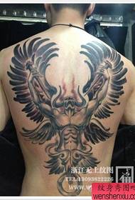 Male back popular cool demon tattoo pattern