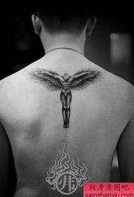 男の子の背中の人気のある古典的な守護天使のタトゥーパターン