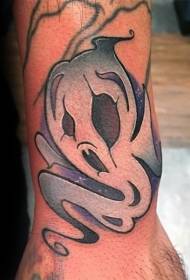 Zglobni bijeli crtani sablasni uzorak tetovaže
