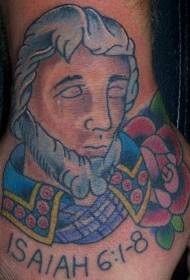 Håndfarget karakter avatar minnesmerke tatovering