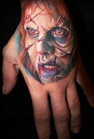 Hand back exorcism movie horror character portrait tattoo pattern