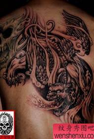 Back animal beast tattoo pattern