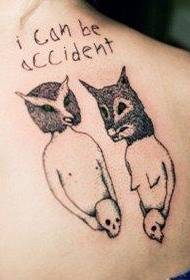 Malé čerstvé záda vlkodlaka tetování