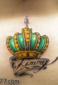 Back popular classic crown tattoo pattern