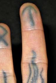 Finger minimalistyske ferskillende logo-tatoeëringspatroan