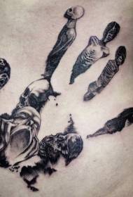 შავი სხვადასხვა ფორმის tattooed მონსტრის tattoo ნიმუში
