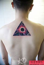 Boys back popular classic starry triangle tattoo pattern