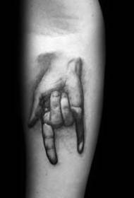 Jednostavna slika tetovaže i šaljivi uzorak tetovaže gestama
