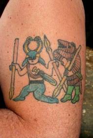 Male arm color cartoon pirate tattoo pattern
