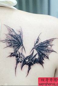One shoulder angel wings tattoo pattern