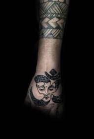Oddaj czarny charakter religijny z wzorem tatuażu Buddy