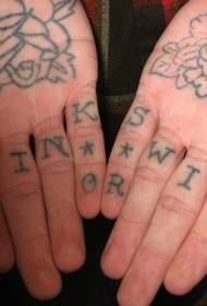 Fleurs de lignes minimalistes à la main avec motif de tatouage de lettre