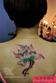 Beautiful back of the beautiful lotus flower tattoo pattern