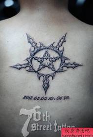 Natrag popularni klasični pentagram uzorak tetovaže
