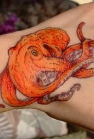 Pola tattoo gurita imut warna
