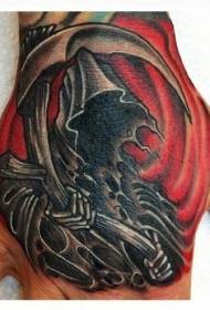 Vratite tamnu smrt i crveni pozadinski uzorak tetovaže