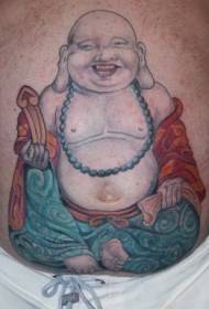 Happy Maitreya colorful tattoo pattern