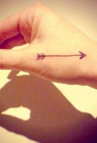 Little arrow tattoo pattern on girl hand back