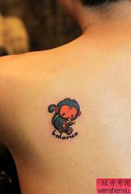 Tattoo show, recommend a woman's back cartoon monkey tattoo pattern