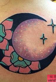 Tylne kolorowe tatuaże księżycowe