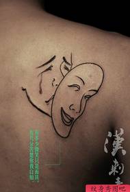 A crying smiley tattoo pattern on the shoulders of the popular classic