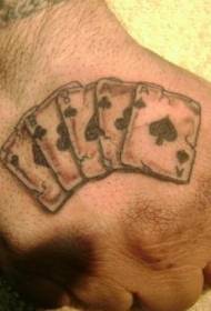 Black playing card player back tattoo pattern