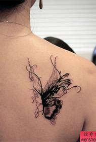 Shoulder butterfly tattoo pattern