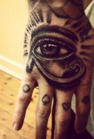 Brazo símbolo exipcio antigo realista patrón de tatuaxe de ollos Horus