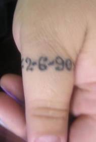 Finger black number ring tattoo pattern