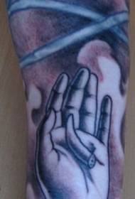 Arm hand grasp full hand personality tattoo picture