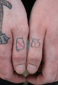 Immagine del tatuaggio digitale semplice piccolo modello a mano colore