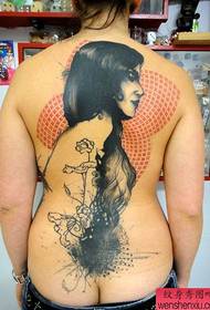Special style goddess tattoo on the back