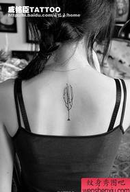 Girl likes the back totem tree tattoo pattern