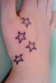 Χέρι απλό πεντάκτινο μοτίβο τατουάζ αστέρι