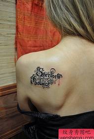 Small fresh back letter flower tattoo tattoo works