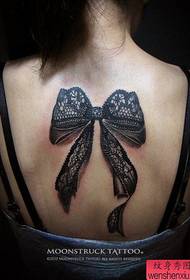 Beauty back pop sexy lace bow tattoo pattern